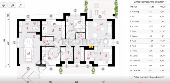 Plan pomieszczeń